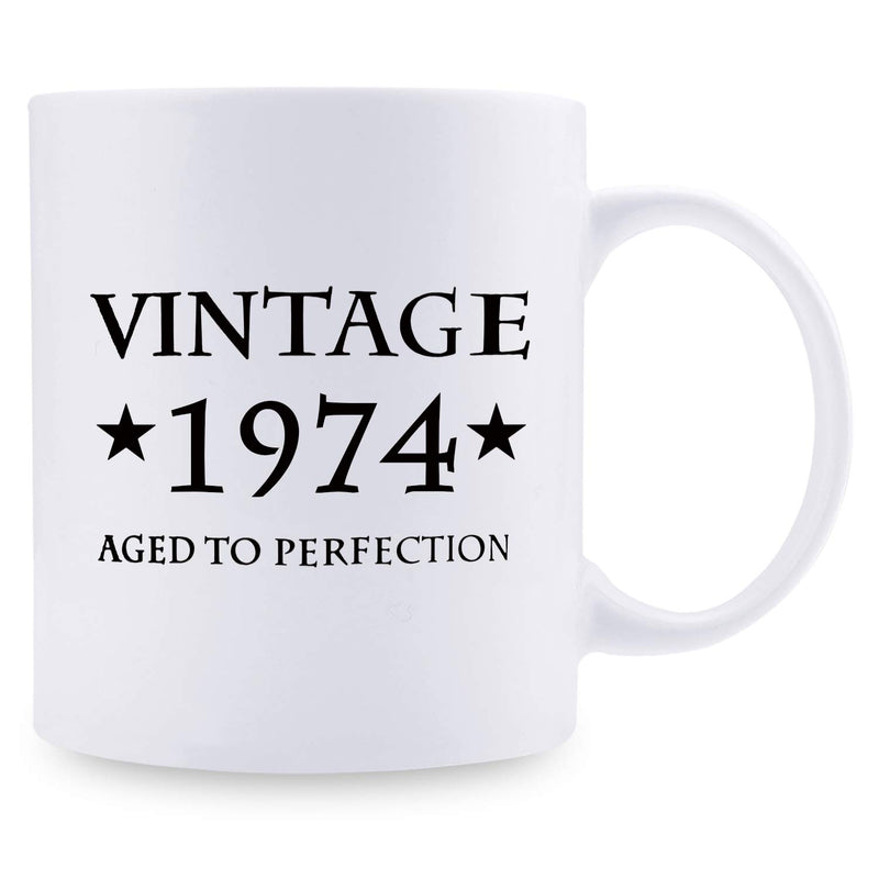 45th Birthday Gifts for Women - 1974 Birthday Gifts for Women, 45 Years Old Birthday Gifts Coffee Mug for Mom, Wife, Friend, Sister, Her, Colleague, Coworker - 11oz