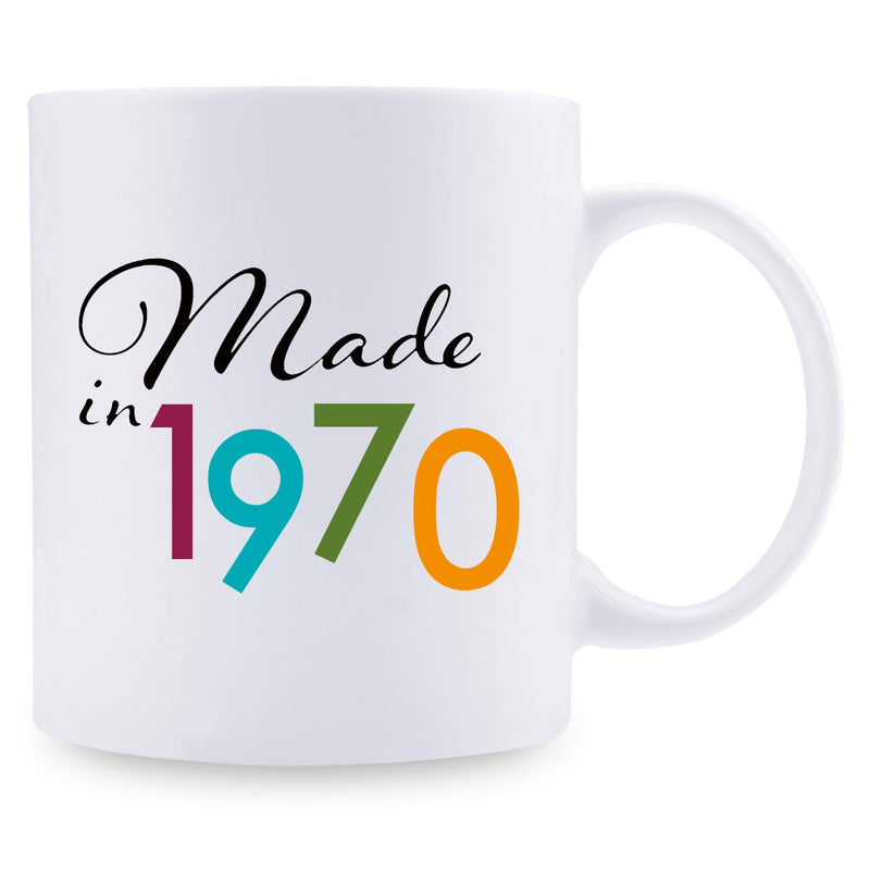 49th Birthday Gifts for Women - 1970 Birthday Gifts for Women, 49 Years Old Birthday Gifts Coffee Mug for Mom, Wife, Friend, Sister, Her, Colleague, Coworker - 11oz