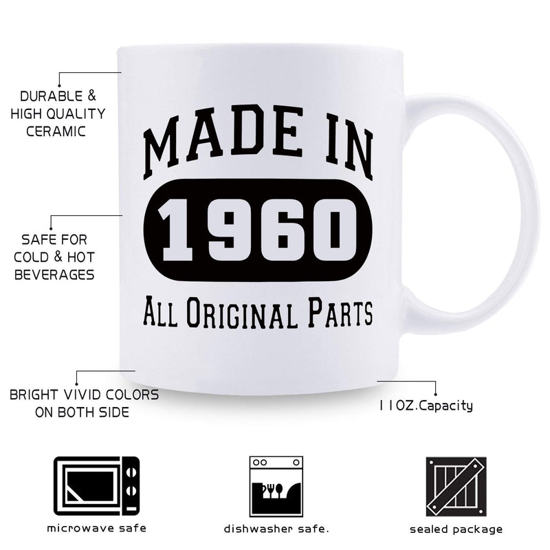 59th Birthday Gifts for Men - 1960 Birthday Gifts for Men, 59 Years Old Birthday Gifts Coffee Mug for Dad, Husband, Friend, Brother, Him, Colleague, Coworker - 11oz