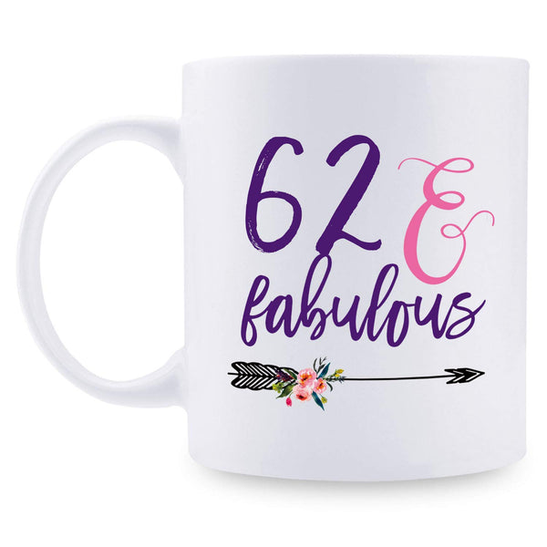 62nd Birthday Gifts for Women - 1957 Birthday Gifts for Women, 62 Years Old Birthday Gifts Coffee Mug for Mom, Wife, Friend, Sister, Her, Colleague, Coworker - 11oz