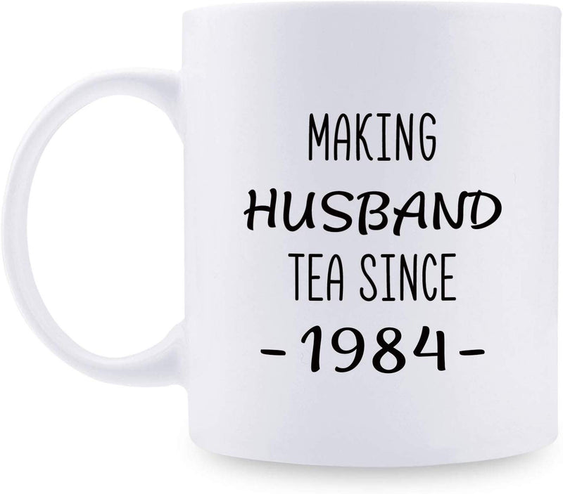 35th Anniversary Gifts - 35th Wedding Anniversary Gifts for Couple, 35 Year Anniversary Gifts 11oz Funny Coffee Mug for Husband, Hubby, Him, making husband tea