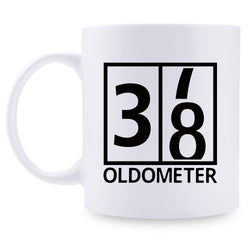 38th Birthday Gifts for Women - 1981 Birthday Gifts for Women, 38 Years Old Birthday Gifts Coffee Mug for Mom, Wife, Friend, Sister, Her, Colleague, Coworker, Oldometer Mug - 11oz