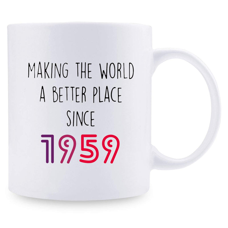 60th Birthday Gifts for Women - 1959 Birthday Gifts for Women, 60 Years Old Birthday Gifts Coffee Mug for Mom, Wife, Friend, Sister, Her, Colleague, Coworker - 11oz