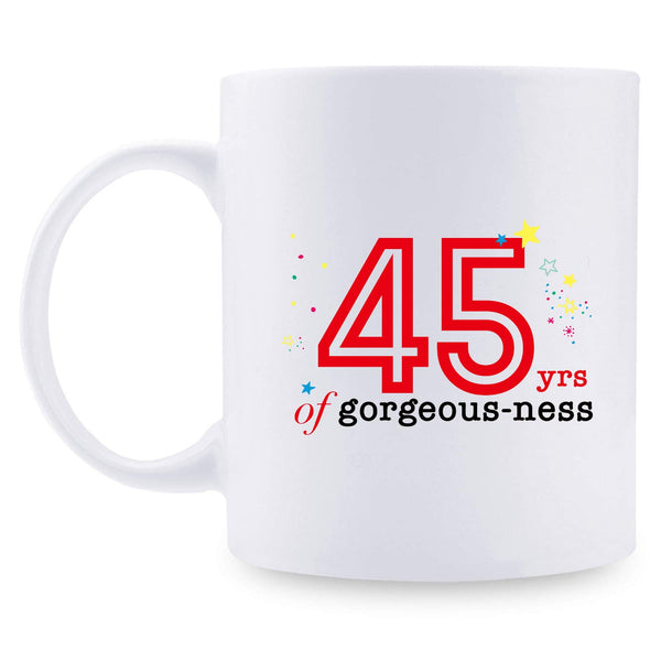 45th Birthday Gifts for Women - 1974 Birthday Gifts for Women, 45 Years Old Birthday Gifts Coffee Mug for Mom, Wife, Friend, Sister, Her, Colleague, Coworker - 11oz