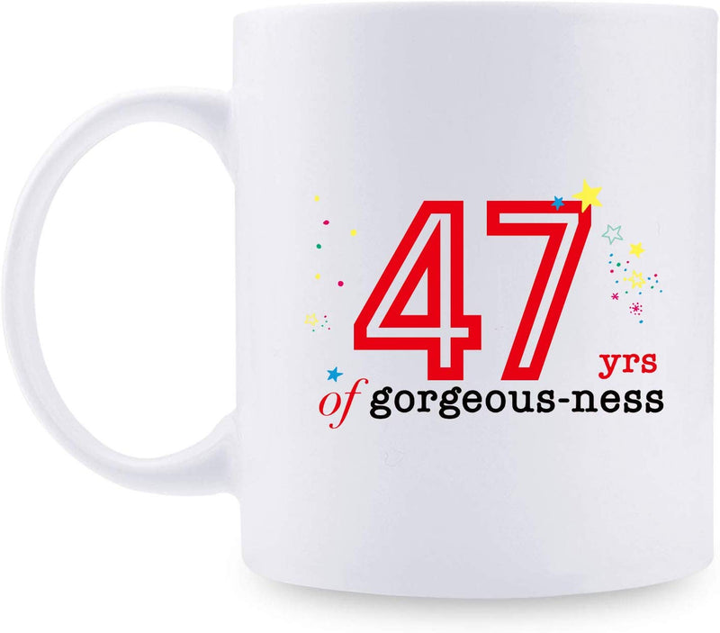 47th Birthday Gifts for Women - 1972 Birthday Gifts for Women, 47 Years Old Birthday Gifts Coffee Mug for Mom, Wife, Friend, Sister, Her, Colleague, Coworker - 11oz