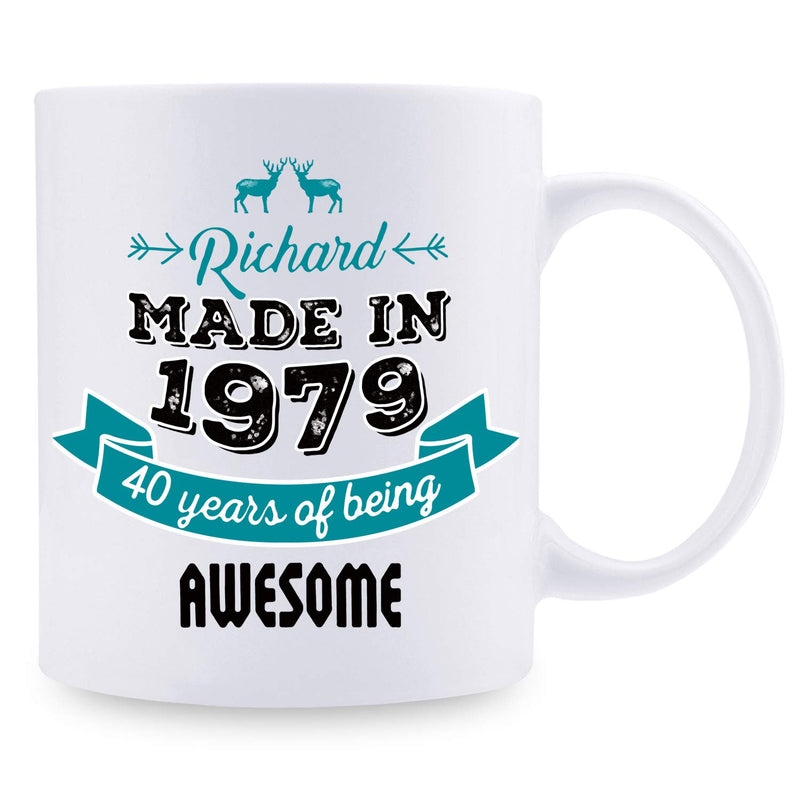 40th Birthday Gifts for Women - 1979 Birthday Gifts for Women, 40 Years Old Birthday Gifts Coffee Mug for Mom, Wife, Friend, Sister, Her, Colleague, Coworker - 11oz