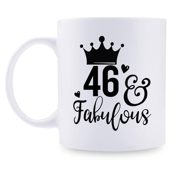 46th Birthday Gifts for Women - 1973 Birthday Gifts for Women, 46 Years Old Birthday Gifts Coffee Mug for Mom, Wife, Friend, Sister, Her, Colleague, Coworker - 11oz