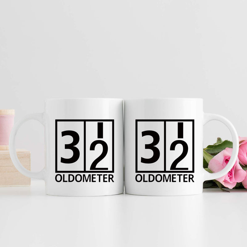 32nd Birthday Gifts for Women - 1987 Birthday Gifts for Women, 32 Years Old Birthday Gifts Coffee Mug for Mom, Wife, Friend, Sister, Her, Colleague, Coworker, Oldometer Mug - 11oz