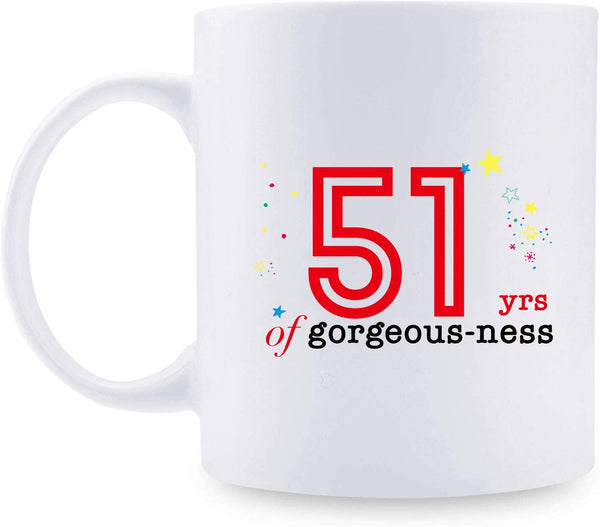 51st Birthday Gifts for Women - 1968 Birthday Gifts for Women, 51 Years Old Birthday Gifts Coffee Mug for Mom, Wife, Friend, Sister, Her, Colleague, Coworker - 11oz