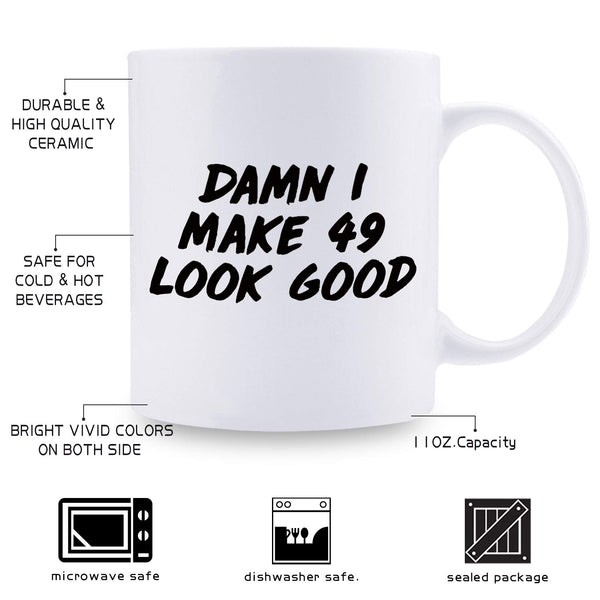 49th Birthday Gifts for Women - 1970 Birthday Gifts for Women, 49 Years Old Birthday Gifts Coffee Mug for Mom, Wife, Friend, Sister, Her, Colleague, Coworker - 11oz