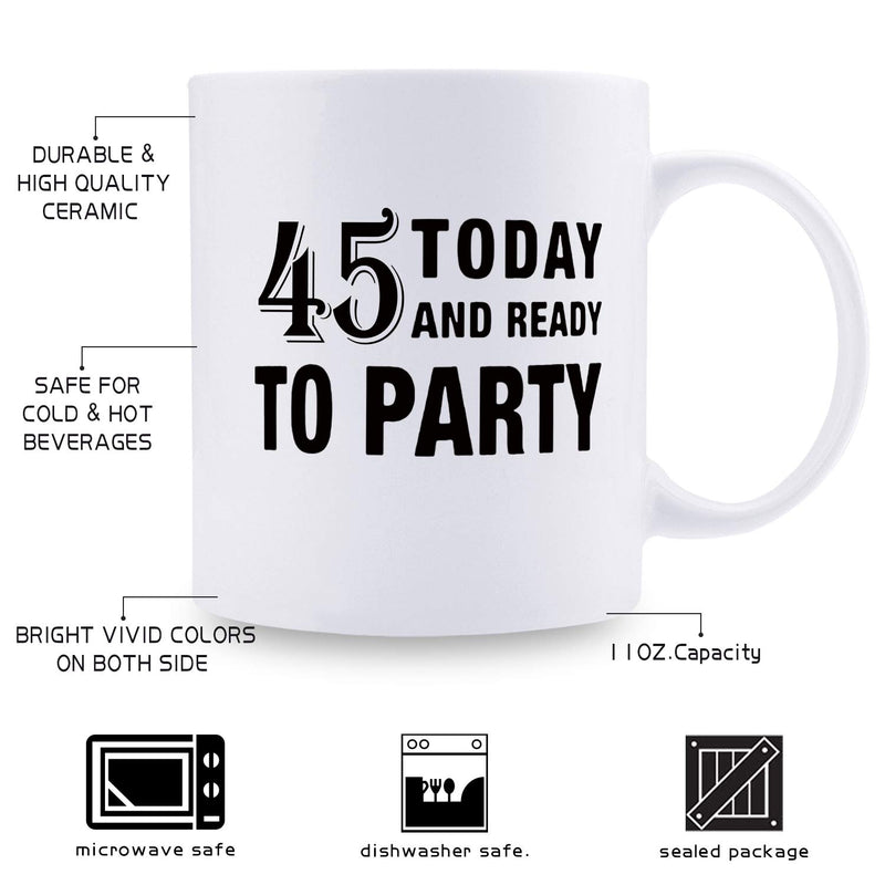 45th Birthday Gifts for Women - 1974 Birthday Gifts for Women, 45 Years Old Birthday Gifts Coffee Mug for Mom, Wife, Friend, Sister, Her, Colleague, Coworker - 11oz