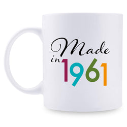 58th Birthday Gifts for Women - 1961 Birthday Gifts for Women, 58 Years Old Birthday Gifts Coffee Mug for Mom, Wife, Friend, Sister, Her, Colleague, Coworker - 11oz