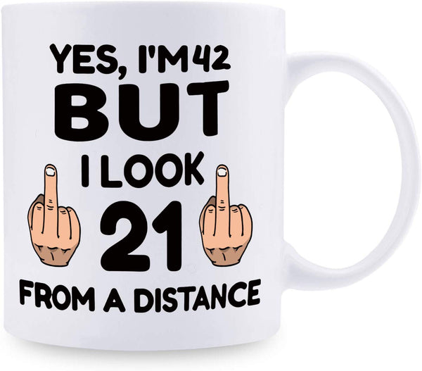 42nd Birthday Gifts for Men - 1977 Birthday Gifts for Men, 42 Years Old Birthday Gifts Coffee Mug for Dad, Husband, Friend, Brother, Him, Colleague, Coworker - 11oz