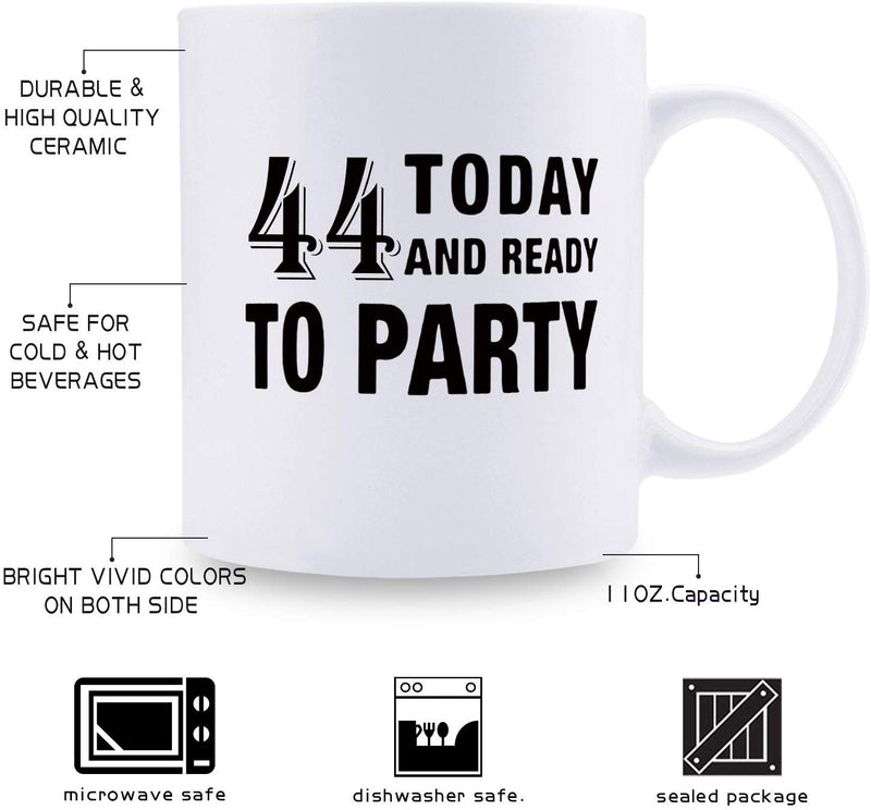 44th Birthday Gifts for Women - 1975 Birthday Gifts for Women, 44 Years Old Birthday Gifts Coffee Mug for Mom, Wife, Friend, Sister, Her, Colleague, Coworker - 11oz