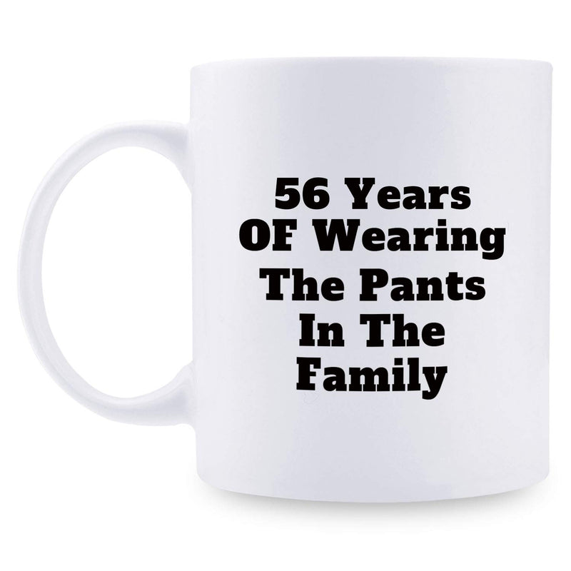 56th Anniversary Gifts - 56th Wedding Anniversary Gifts for Couple, 56 Year Anniversary Gifts 11oz Funny Coffee Mug for Couples, Husband, Hubby, Wife, Wifey, Her, Him, wearing the pants