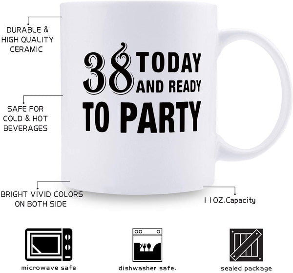 38th Birthday Gifts for Women - 1981 Birthday Gifts for Women, 38 Years Old Birthday Gifts Coffee Mug for Mom, Wife, Friend, Sister, Her, Colleague, Coworker - 11oz