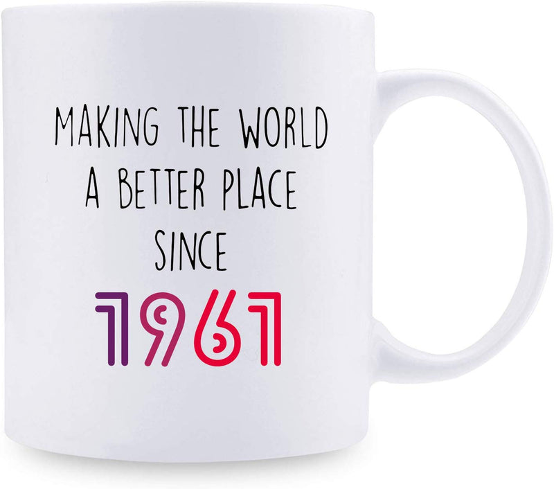 58th Birthday Gifts for Women - 1961 Birthday Gifts for Women, 58 Years Old Birthday Gifts Coffee Mug for Mom, Wife, Friend, Sister, Her, Colleague, Coworker - 11oz