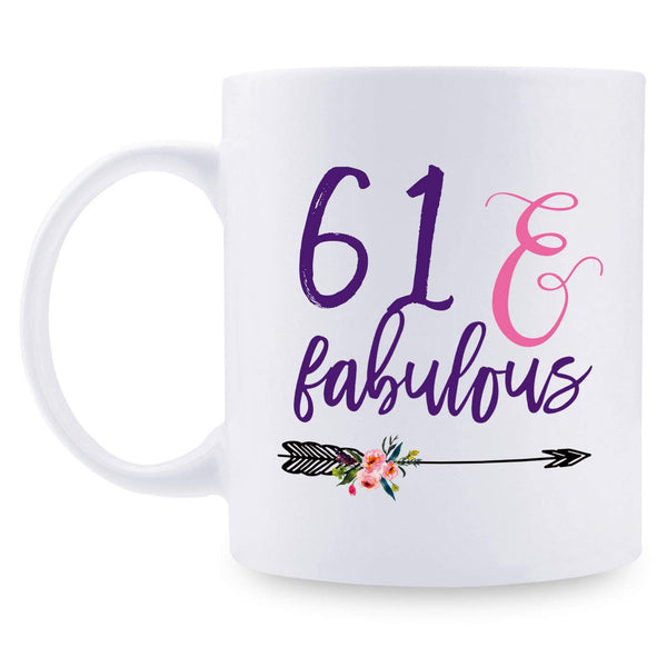 61st Birthday Gifts for Women - 1958 Birthday Gifts for Women, 61 Years Old Birthday Gifts Coffee Mug for Mom, Wife, Friend, Sister, Her, Colleague, Coworker - 11oz