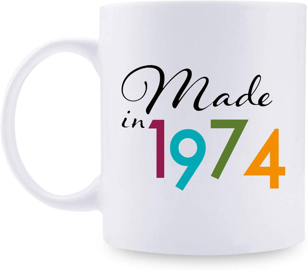 45th Birthday Gifts for Women - 1974 Birthday Gifts for Women, 45 Years Old Birthday Gifts Coffee Mug for Mom, Wife, Friend, Sister, Her, Colleague, Coworker - 11oz