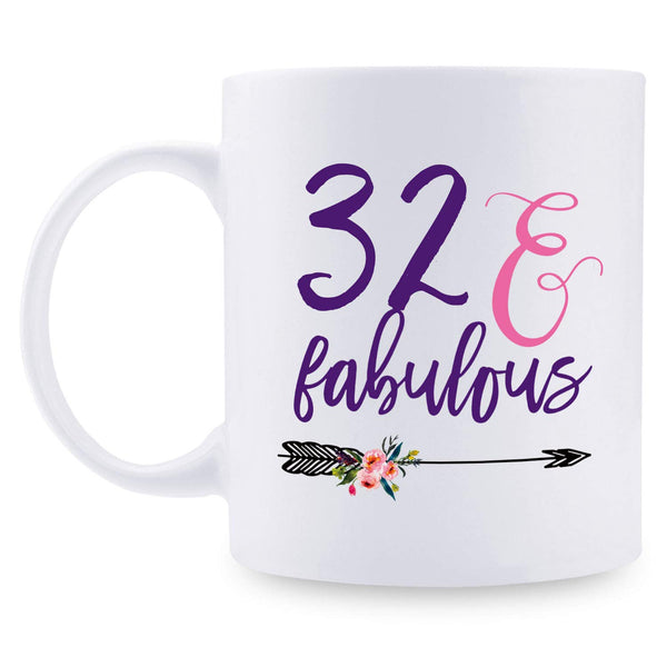 32nd Birthday Gifts for Women - 1987 Birthday Gifts for Women, 32 Years Old Birthday Gifts Coffee Mug for Mom, Wife, Friend, Sister, Her, Colleague, Coworker - 11oz