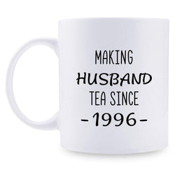 23rd Anniversary Gifts - 23rd Wedding Anniversary Gifts for Couple, 23 Year Anniversary Gifts 11oz Funny Coffee Mug for Husband, Hubby, Him, making husband tea