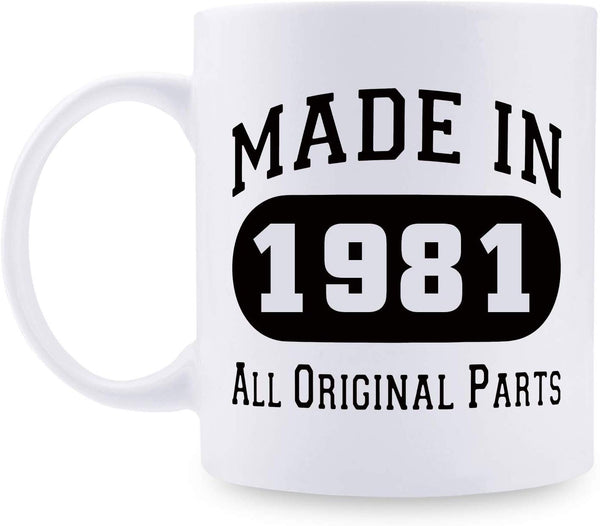 38th Birthday Gifts for Men - 1981 Birthday Gifts for Men, 38 Years Old Birthday Gifts Coffee Mug for Dad, Husband, Friend, Brother, Him, Colleague, Coworker - 11oz