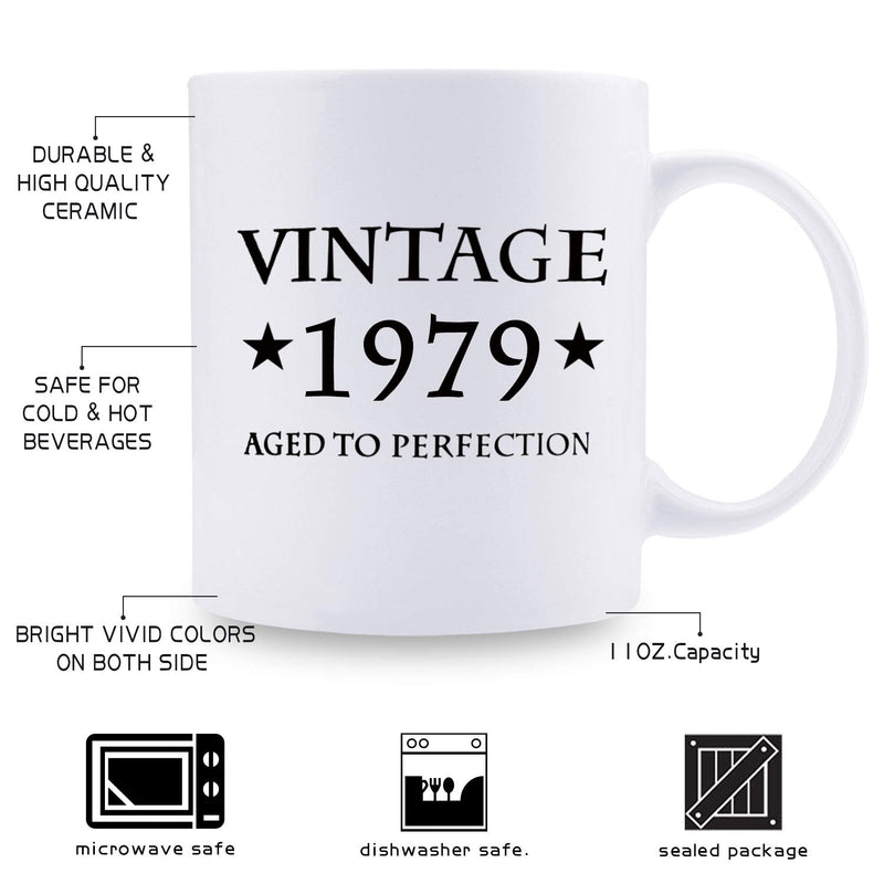 40th Birthday Gifts for Men - 1979 Birthday Gifts for Men, 40 Years Old Birthday Gifts Coffee Mug for Dad, Husband, Friend, Brother, Him, Colleague, Coworker - 11oz