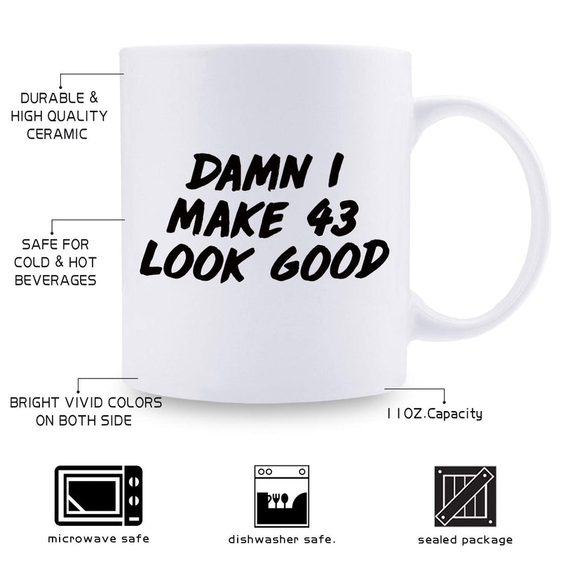 43rd Birthday Gifts for Women - 1976 Birthday Gifts for Women, 43 Years Old Birthday Gifts Coffee Mug for Mom, Wife, Friend, Sister, Her, Colleague, Coworker - 11oz