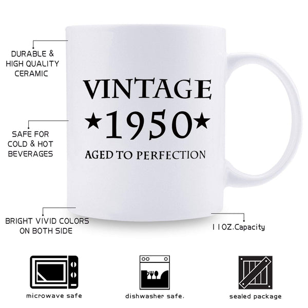 69th Birthday Gifts for Men - 1950 Birthday Gifts for Men, 69 Years Old Birthday Gifts Coffee Mug for Dad, Husband, Friend, Brother, Him, Colleague, Coworker - 11oz