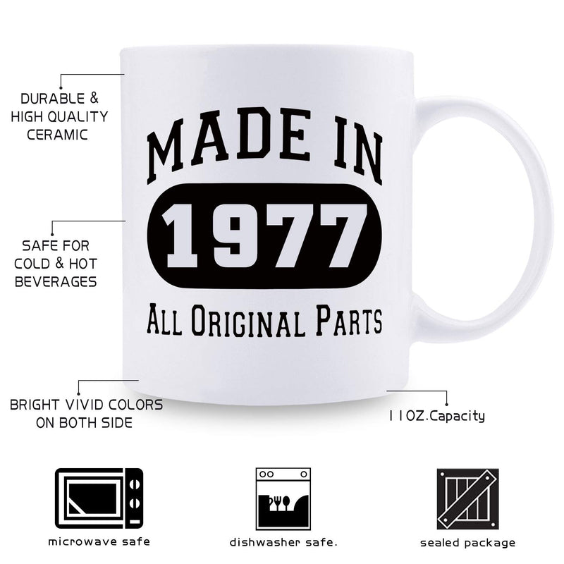 42nd Birthday Gifts for Men - 1977 Birthday Gifts for Men, 42 Years Old Birthday Gifts Coffee Mug for Dad, Husband, Friend, Brother, Him, Colleague, Coworker - 11oz