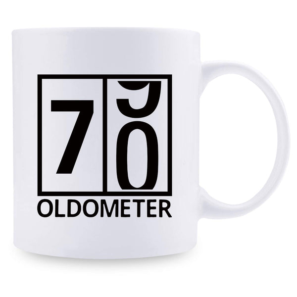 70th Birthday Gifts for Men - 1949 Birthday Gifts for Men, 70 Years Old Birthday Gifts Coffee Mug for Dad, Husband, Friend, Brother, Him, Colleague, Coworker, Oldometer Mug - 11oz