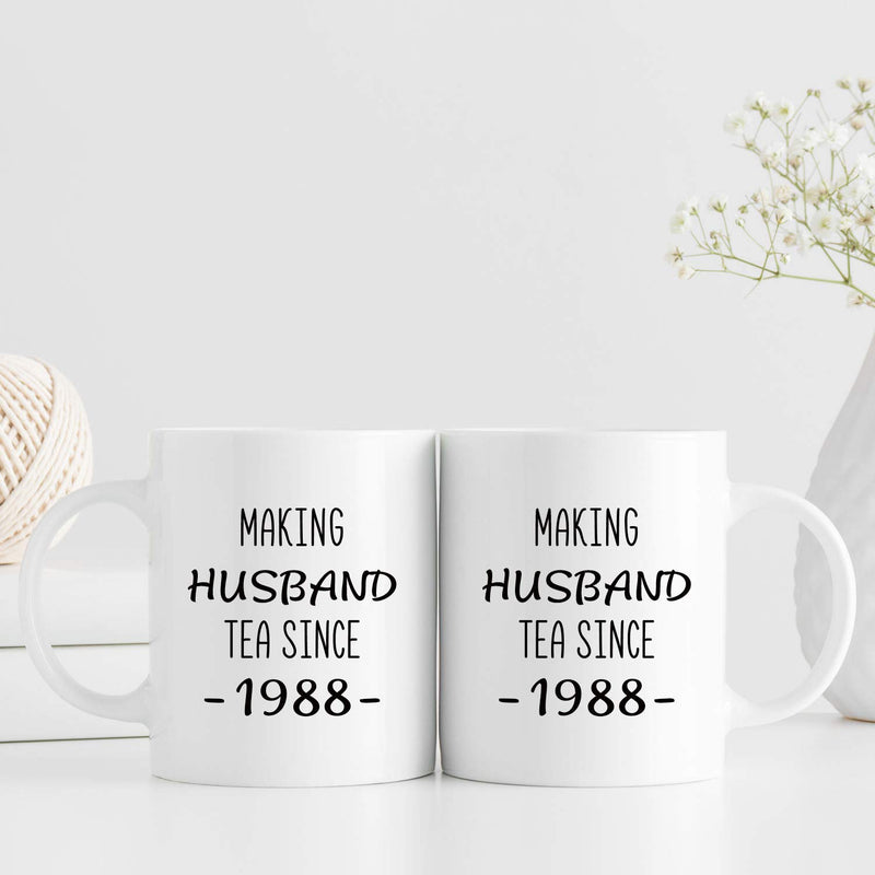 31st Anniversary Gifts - 31st Wedding Anniversary Gifts for Couple, 31 Year Anniversary Gifts 11oz Funny Coffee Mug for Husband, Hubby, Him, making husband tea