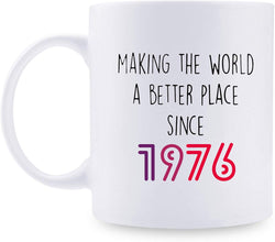 43rd Birthday Gifts for Women - 1976 Birthday Gifts for Women, 43 Years Old Birthday Gifts Coffee Mug for Mom, Wife, Friend, Sister, Her, Colleague, Coworker - 11oz