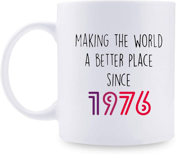 43rd Birthday Gifts for Women - 1976 Birthday Gifts for Women, 43 Years Old Birthday Gifts Coffee Mug for Mom, Wife, Friend, Sister, Her, Colleague, Coworker - 11oz