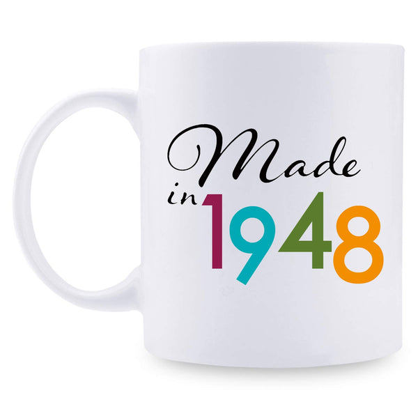 71st Birthday Gifts for Women - 1948 Birthday Gifts for Women, 71 Years Old Birthday Gifts Coffee Mug for Mom, Wife, Friend, Sister, Her, Colleague, Coworker - 11oz