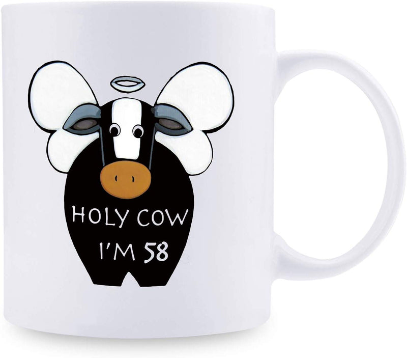 58th Birthday Gifts for Men - 1961 Birthday Gifts for Men, 58 Years Old Birthday Gifts Coffee Mug for Dad, Husband, Friend, Brother, Him, Colleague, Coworker, HOLY COW MUG - 11oz