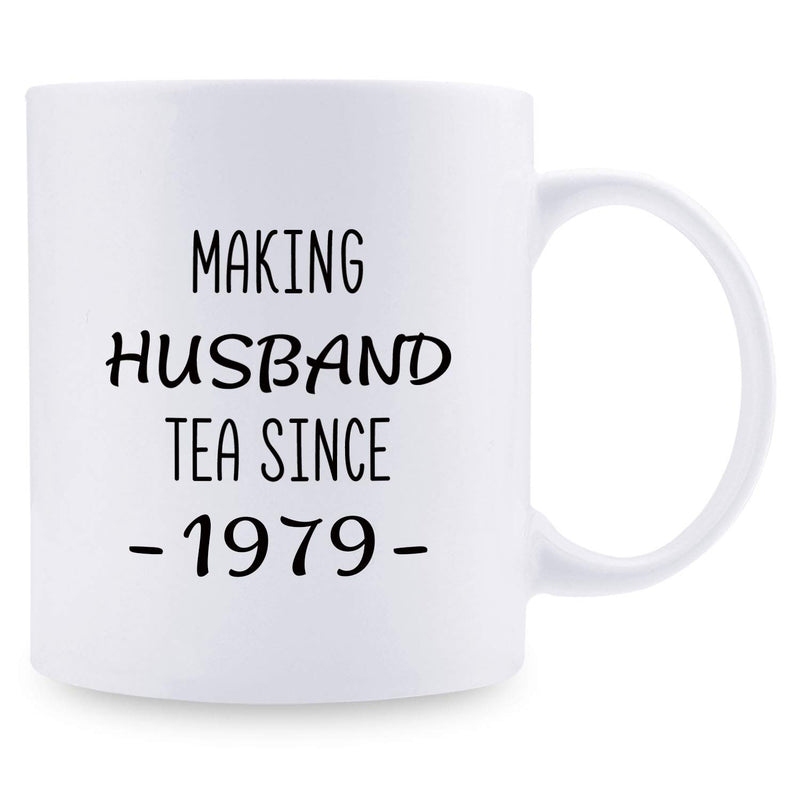 40th Anniversary Gifts - 40th Wedding Anniversary Gifts for Couple, 40 Year Anniversary Gifts 11oz Funny Coffee Mug for Husband, Hubby, Him, making husband tea