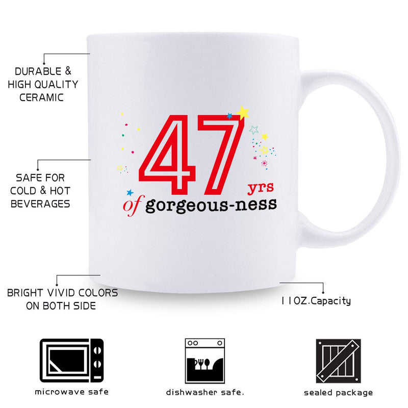 47th Birthday Gifts for Men - 1972 Birthday Gifts for Men, 47 Years Old Birthday Gifts Coffee Mug for Dad, Husband, Friend, Brother, Him, Colleague, Coworker - 11oz