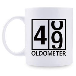 49th Birthday Gifts for Women - 1970 Birthday Gifts for Women, 49 Years Old Birthday Gifts Coffee Mug for Mom, Wife, Friend, Sister, Her, Colleague, Coworker, Oldometer Mug - 11oz