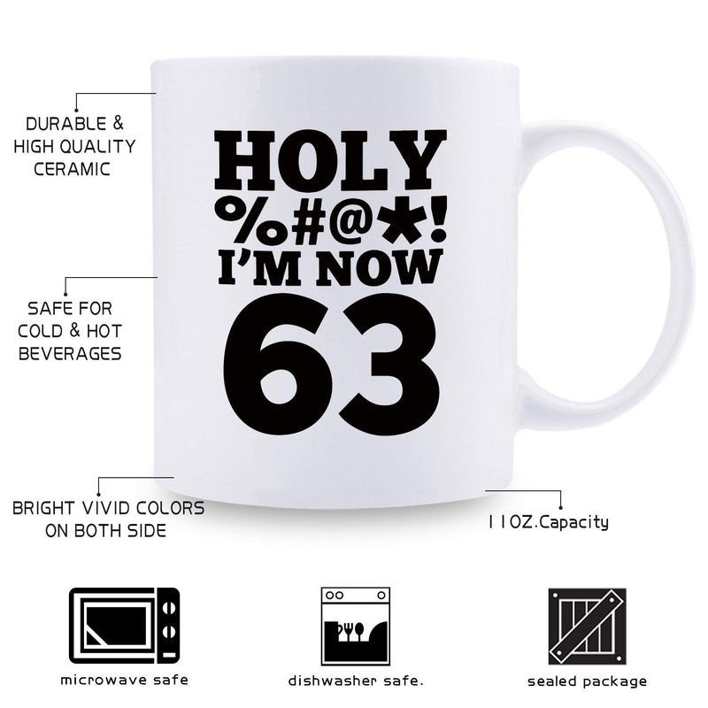 63rd Birthday Gifts for Men - 1956 Birthday Gifts for Men, 63 Years Old Birthday Gifts Coffee Mug for Dad, Husband, Friend, Brother, Him, Colleague, Coworker, HOLY MUG - 11oz