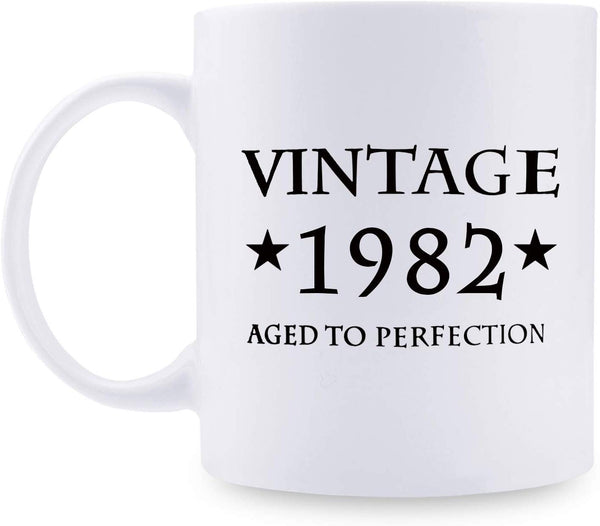 37th Birthday Gifts for Men - 1982 Birthday Gifts for Men, 37 Years Old Birthday Gifts Coffee Mug for Dad, Husband, Friend, Brother, Him, Colleague, Coworker - 11oz