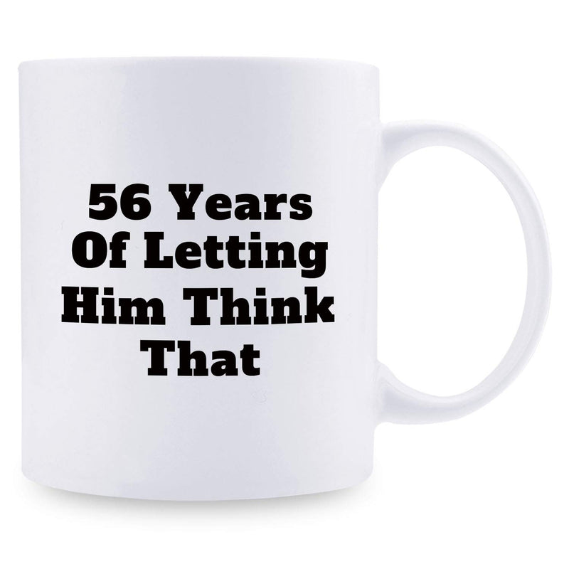 56th Anniversary Gifts - 56th Wedding Anniversary Gifts for Couple, 56 Year Anniversary Gifts 11oz Funny Coffee Mug for Couples, Husband, Hubby, Wife, Wifey, Her, Him, wearing the pants