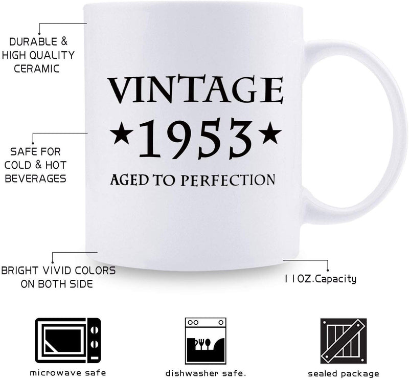 66th Birthday Gifts for Women - 1953 Birthday Gifts for Women, 66 Years Old Birthday Gifts Coffee Mug for Mom, Wife, Friend, Sister, Her, Colleague, Coworker - 11oz