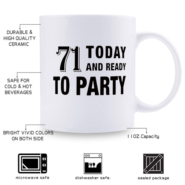 71st Birthday Gifts for Men - 1948 Birthday Gifts for Men, 71 Years Old Birthday Gifts Coffee Mug for Dad, Husband, Friend, Brother, Him, Colleague, Coworker - 11oz