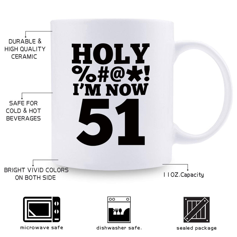 51st Birthday Gifts for Women - 1968 Birthday Gifts for Women, 51 Years Old Birthday Gifts Coffee Mug for Mom, Wife, Friend, Sister, Her, Colleague, Coworker, HOLY MUG - 11oz