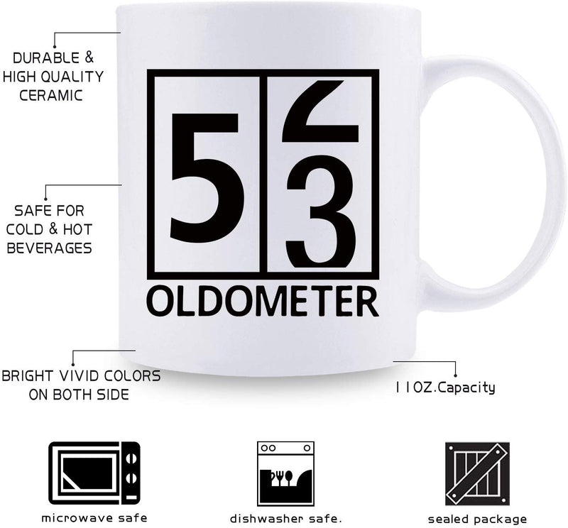 53rd Birthday Gifts for Women - 1966 Birthday Gifts for Women, 53 Years Old Birthday Gifts Coffee Mug for Mom, Wife, Friend, Sister, Her, Colleague, Coworker, Oldometer Mug - 11oz