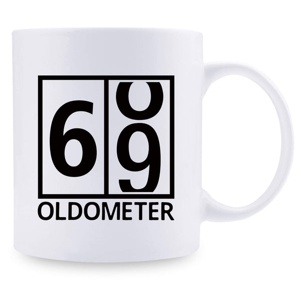 69th Birthday Gifts for Men - 1950 Birthday Gifts for Men, 69 Years Old Birthday Gifts Coffee Mug for Dad, Husband, Friend, Brother, Him, Colleague, Coworker, Oldometer Mug- 11oz