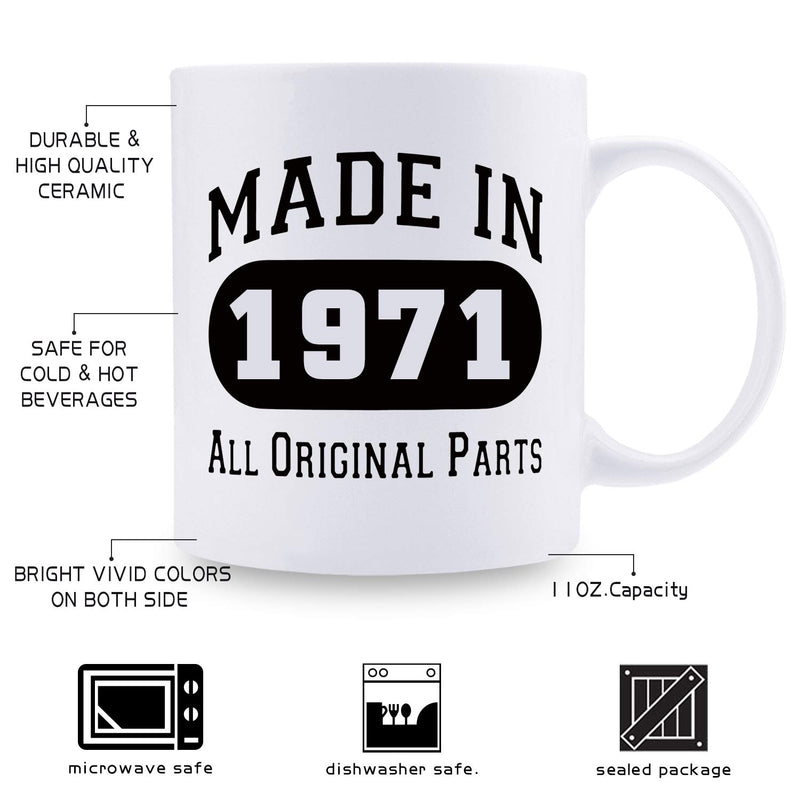 48th Birthday Gifts for Men - 1971 Birthday Gifts for Men, 48 Years Old Birthday Gifts Coffee Mug for Dad, Husband, Friend, Brother, Him, Colleague, Coworker - 11oz