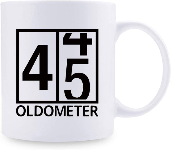 45th Birthday Gifts for Men - 1974 Birthday Gifts for Men, 45 Years Old Birthday Gifts Coffee Mug for Dad, Husband, Friend, Brother, Him, Colleague, Coworker, Oldometer Mug - 11oz