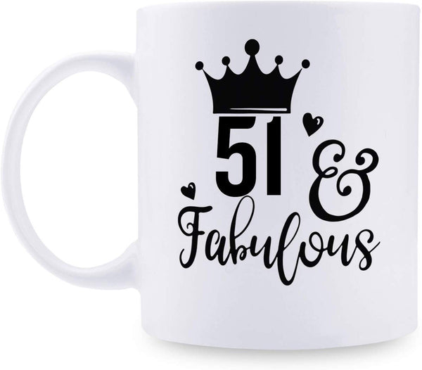 51st Birthday Gifts for Women - 1968 Birthday Gifts for Women, 51 Years Old Birthday Gifts Coffee Mug for Mom, Wife, Friend, Sister, Her, Colleague, Coworker - 11oz